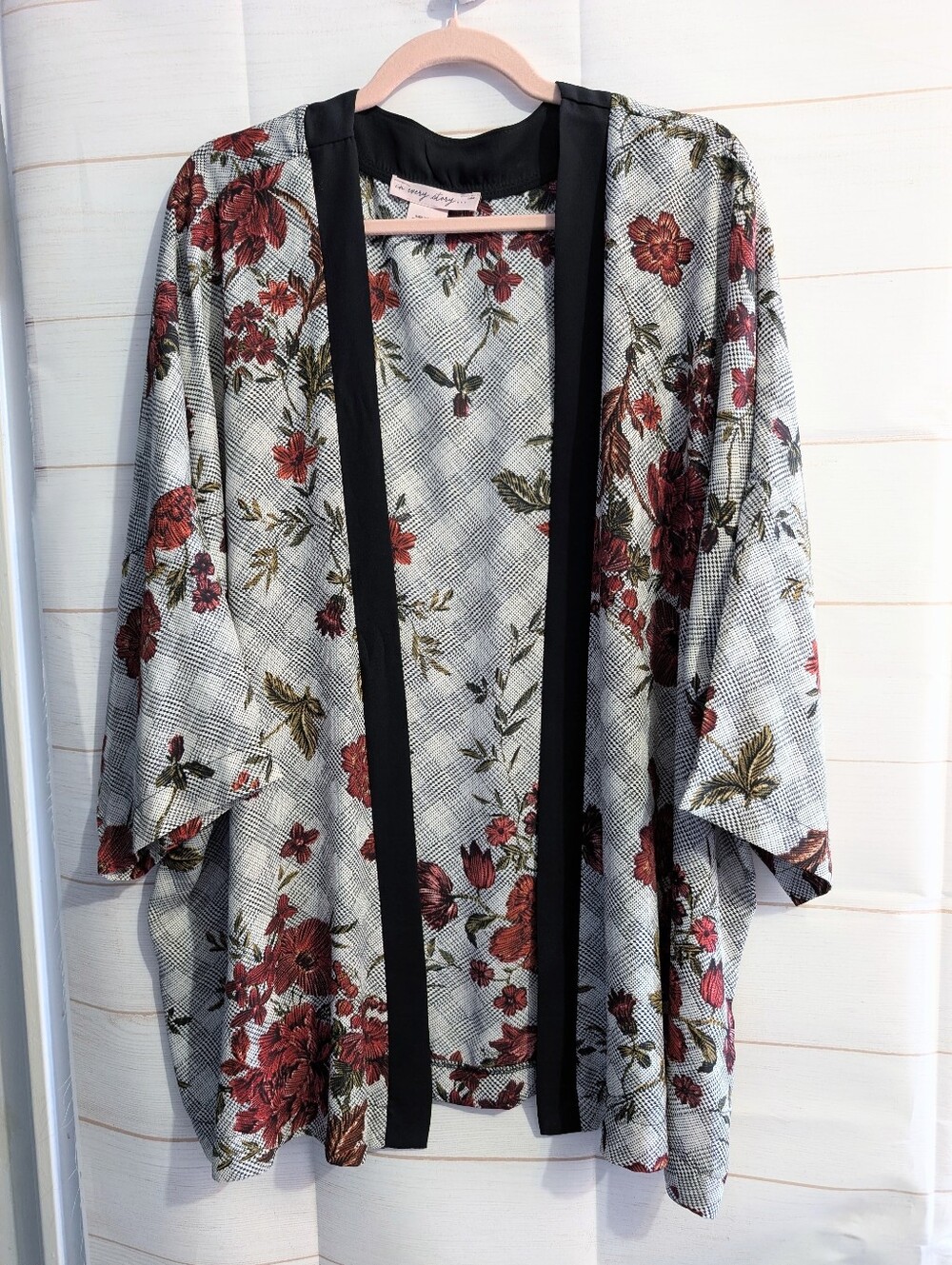 Reitmans Floral Kimono Robe / Cardigan Blazer Blouse Cover Up Size 1X